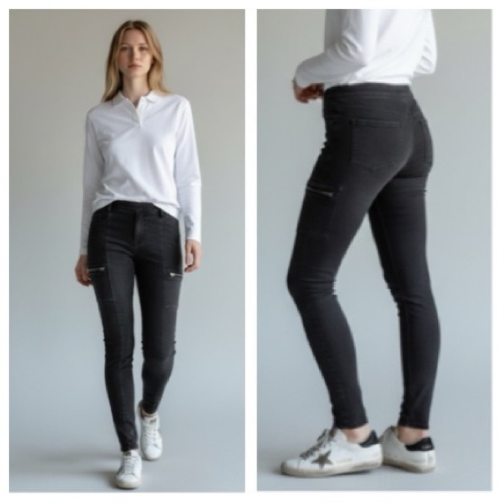 New SPANX women’s cargo leggings black pocket zipper